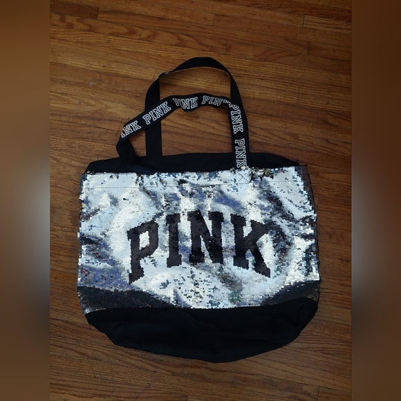 Victoria's Secret Pink  Handbag Tote Sequence Bag BLING   "E" - Picture 1 of 6